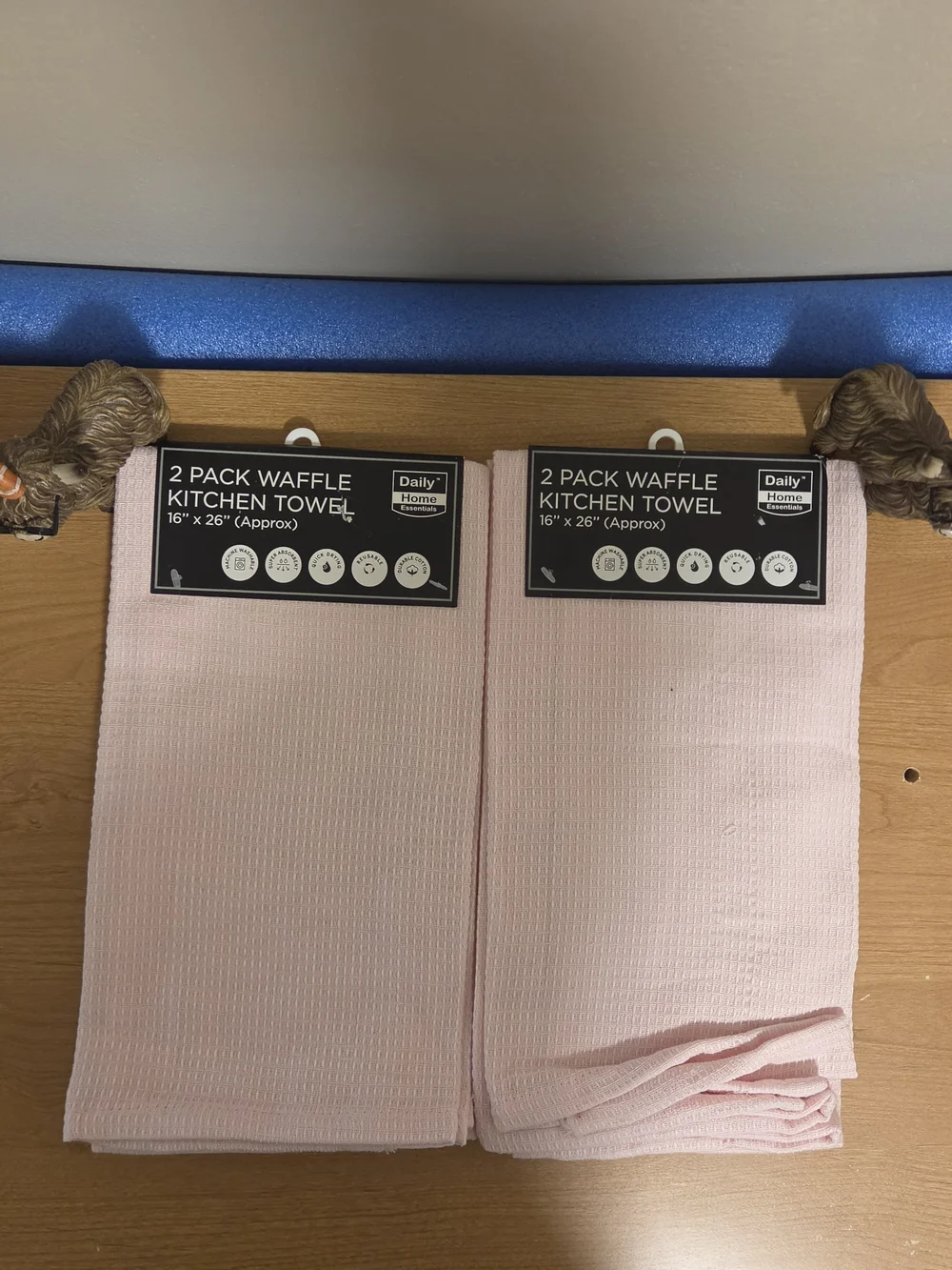 Daily Home Essentials Light Pink Waffle Kitchen Towels - 2-2 Pack